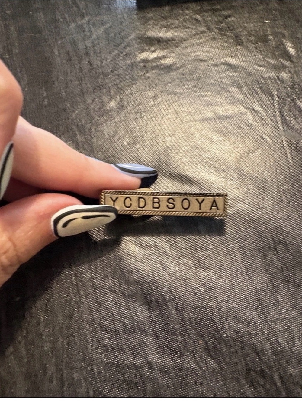 Bronze Letter Bar Pin Necklace - Vintage-Style YCDBSOYA Accent